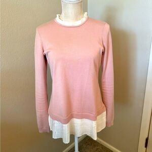 Adrianna Papell Light Pink and White Shirt Blouse Sz S
